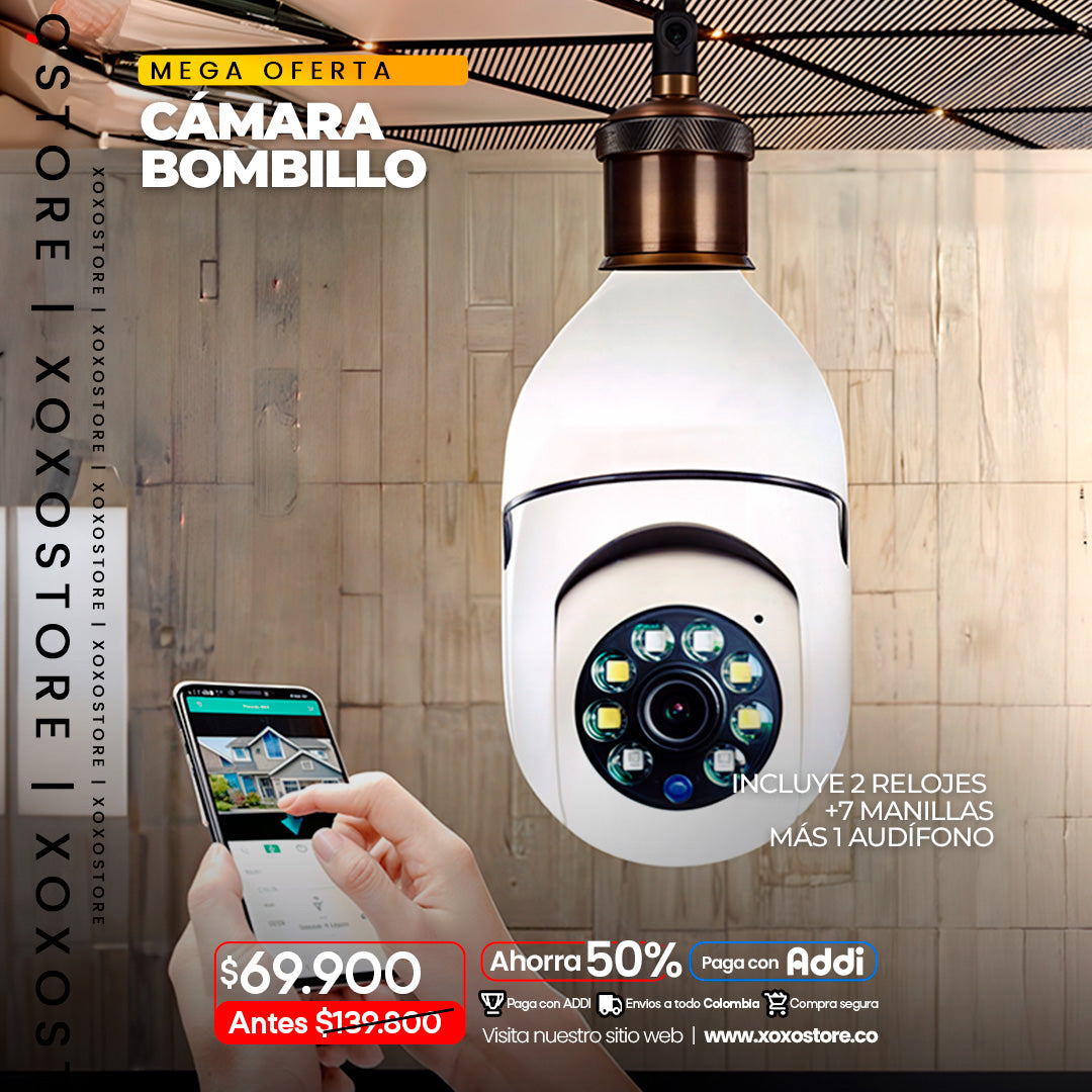 Camara Tipo Bombillo Wifi Ip Rotica 360° Vision Nocturna – XoXo tienda