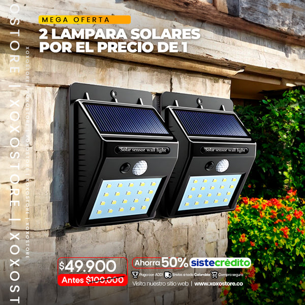 2x1 pague 1 lampara y llevas 2 lamparas solares