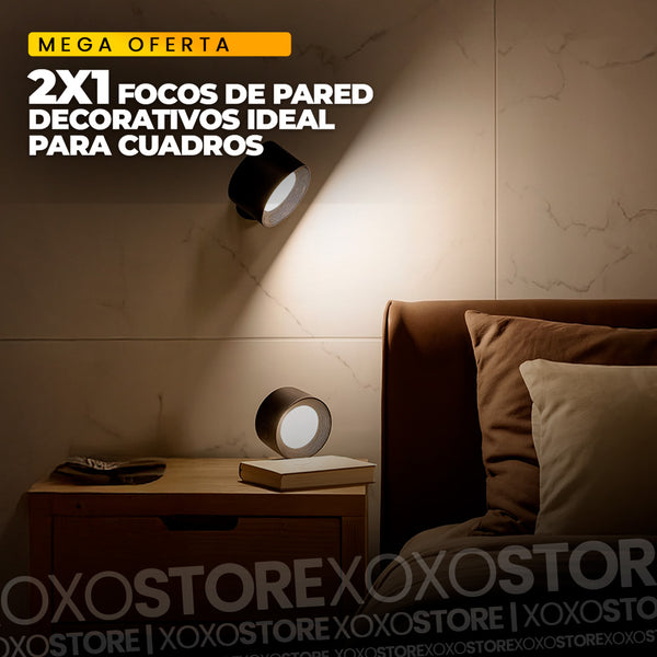 2X1 focos con adhesivo para pared decorativas