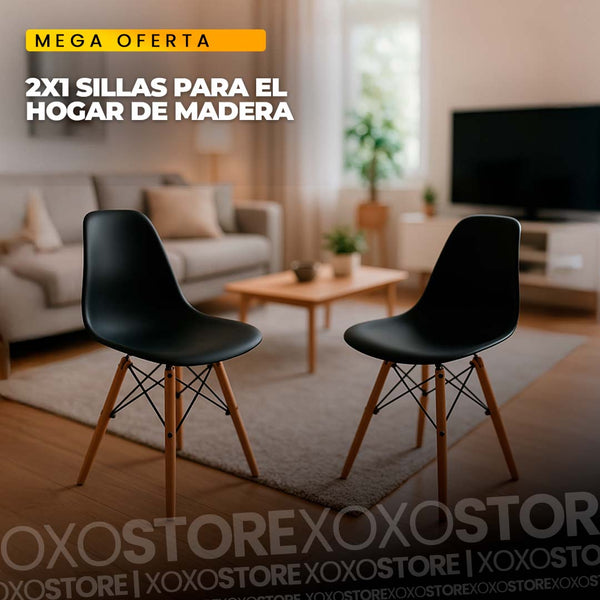 2x1 silla de madera hogar