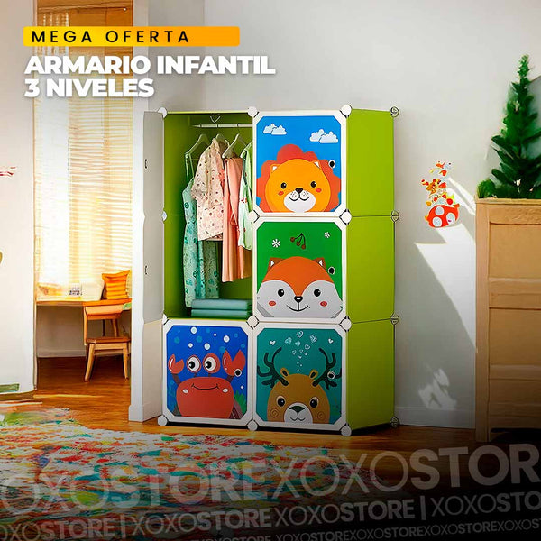 Armario infantil de 3 niveles