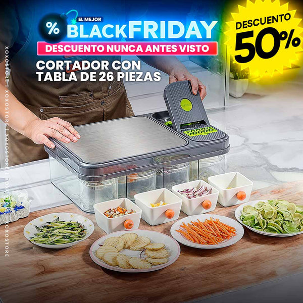 Picador con tabla y recipientes 26 piezas