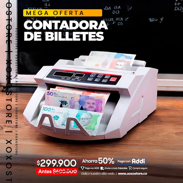 Contadora de billetes con pantalla digital  y detector