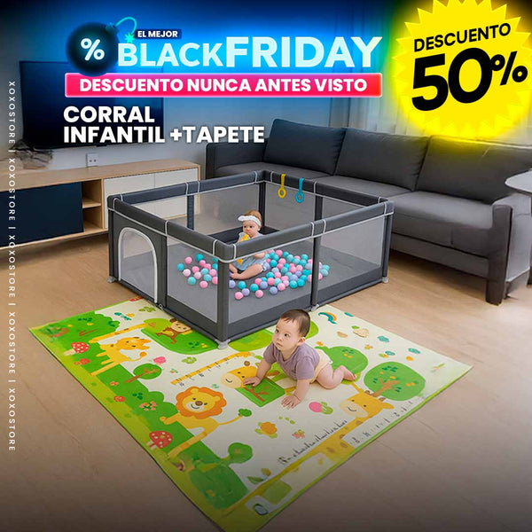 Corral infantil ➕tapete grande de juego