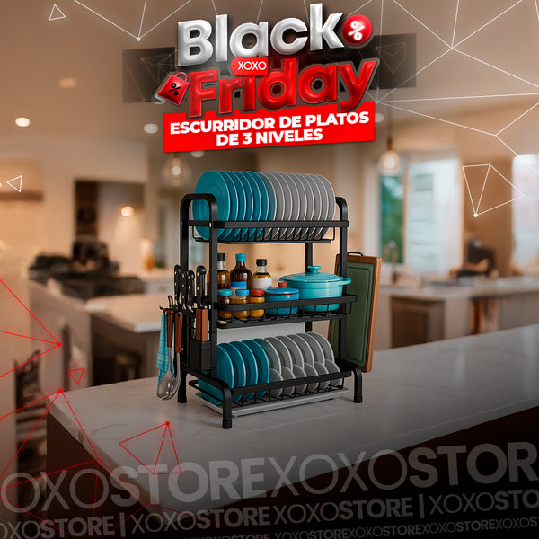 Escurridor de platos de 3 niveles