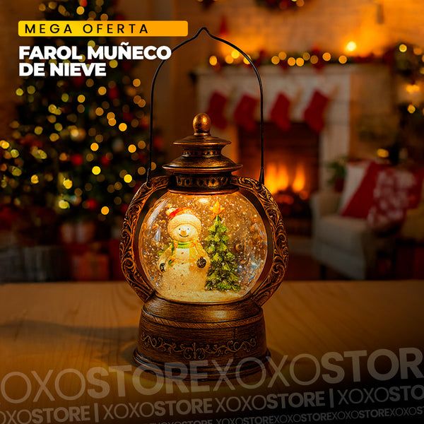Farol de navidad con Muñeco de nieve