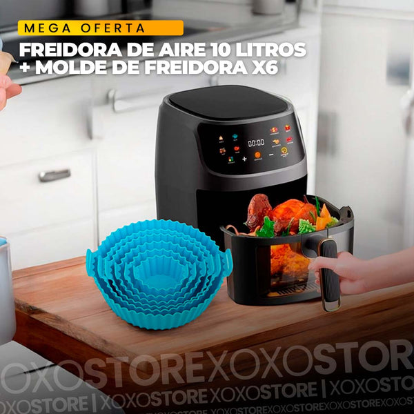 Freidora de aire 10 litro+ kit de molde de siliciona x6