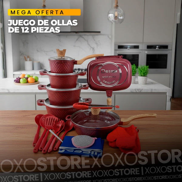 Juego de ollas de 12 piezas  de lujo granito