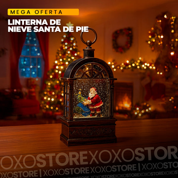 Linterna de nieve de santa de pie