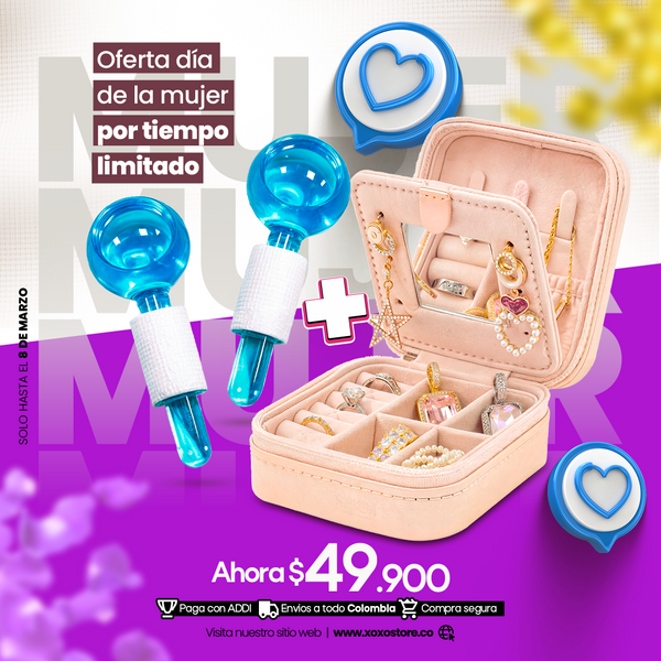 DIA DE LA MUJER MINI JOYERO+GLOBOS DE HIELO FACIAL