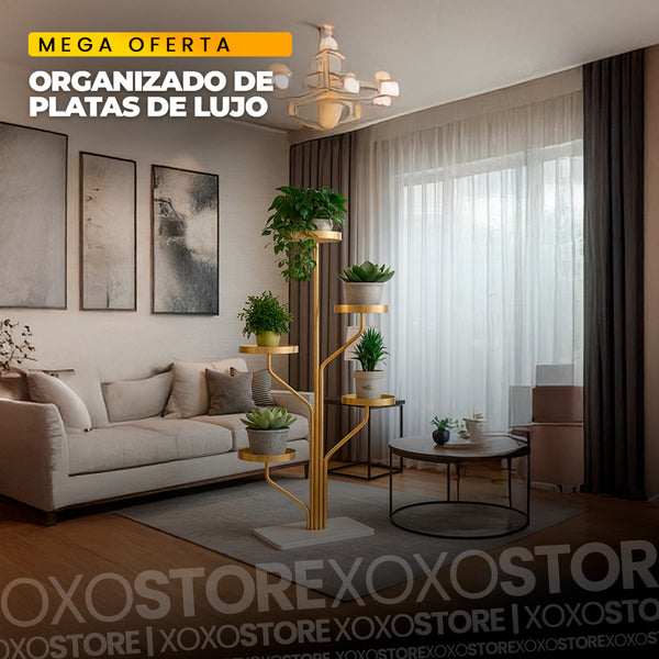Organizador de platas de lujo dorado