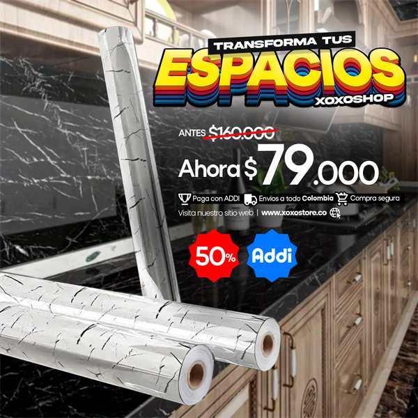 Papel Marmoleado adhesivo 2x1  2mts x 65 cm