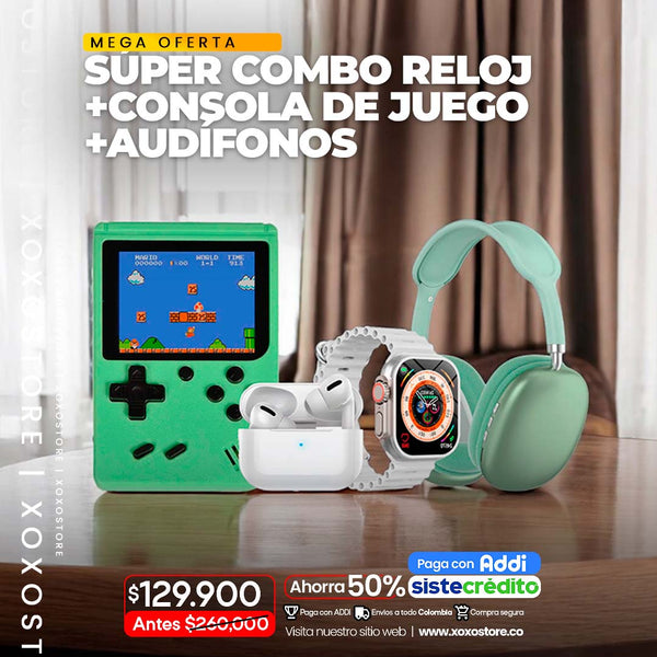 COMBO 4+1 RELOJ+ AUDIFONOS+CONSOLA SUP+DIADEMA