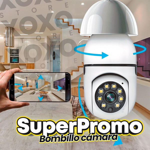 Camara Tipo Bombillo Wifi Ip Rotica 360° Vision Nocturna