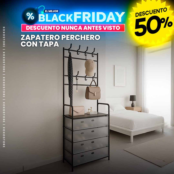 Perchero zapatero con tapa