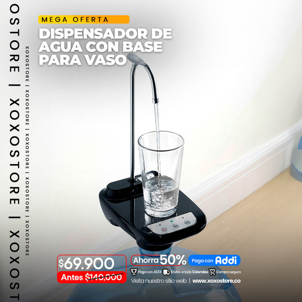 Dispensador de agua con base para vaso