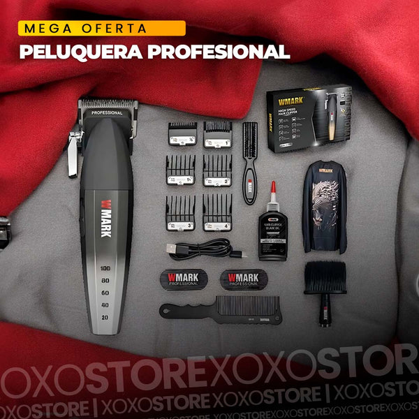 Peluquera profesiona con accesorios y capa WMARK