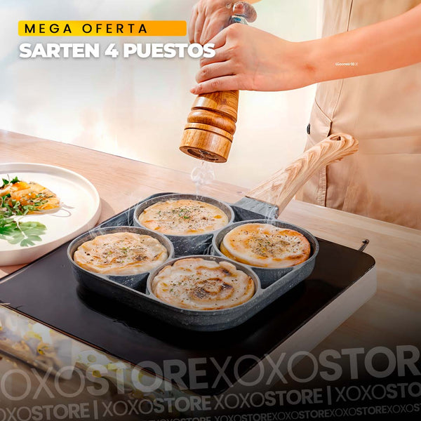Sarten De 4 Puestos Antiadherente