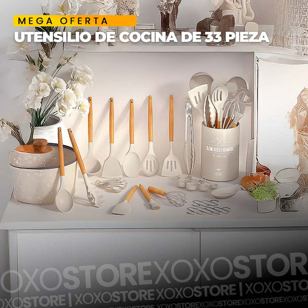 Mega kit de utencilios de cocina de 33 piezas